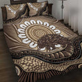 Indigenous Echidna Australia Quilt Bed Set Australian Aboriginal Art Proud