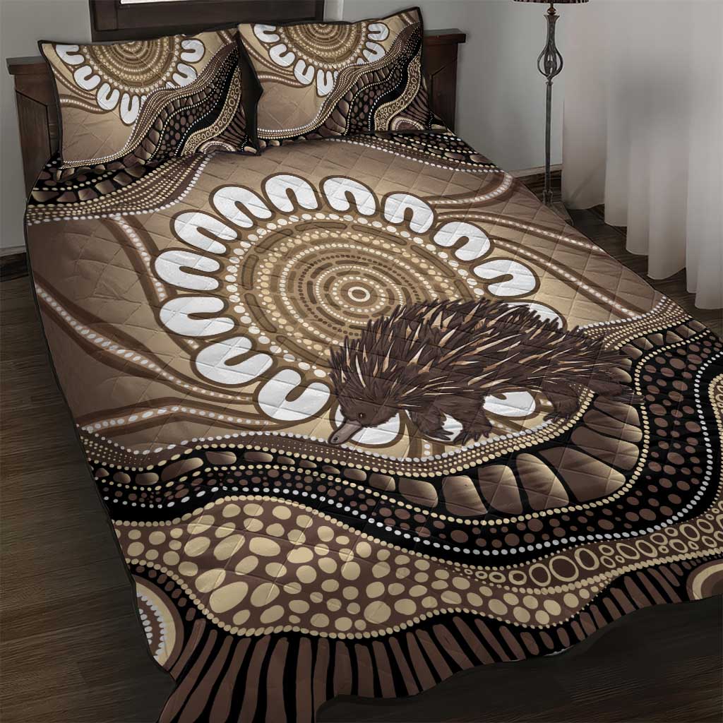 Indigenous Echidna Australia Quilt Bed Set Australian Aboriginal Art Proud