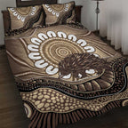 Indigenous Echidna Australia Quilt Bed Set Australian Aboriginal Art Proud