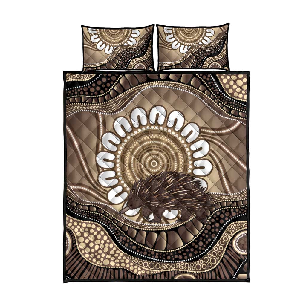 Indigenous Echidna Australia Quilt Bed Set Australian Aboriginal Art Proud