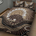 Indigenous Echidna Australia Quilt Bed Set Australian Aboriginal Art Proud