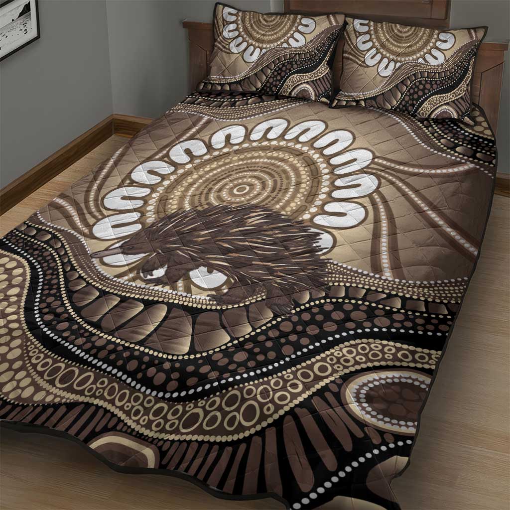 Indigenous Echidna Australia Quilt Bed Set Australian Aboriginal Art Proud