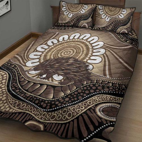 Indigenous Echidna Australia Quilt Bed Set Australian Aboriginal Art Proud