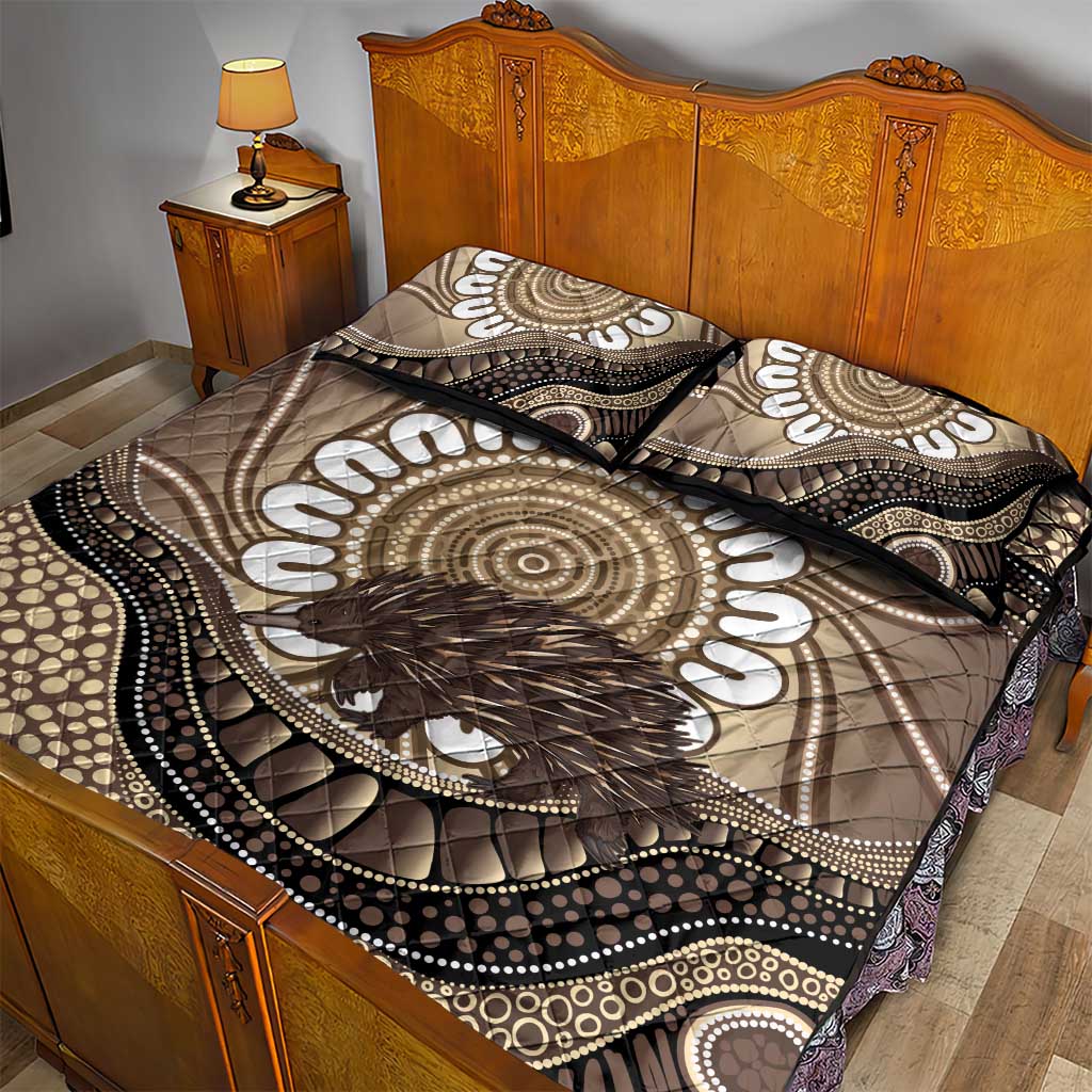 Indigenous Echidna Australia Quilt Bed Set Australian Aboriginal Art Proud