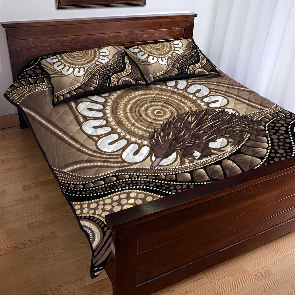 Indigenous Echidna Australia Quilt Bed Set Australian Aboriginal Art Proud