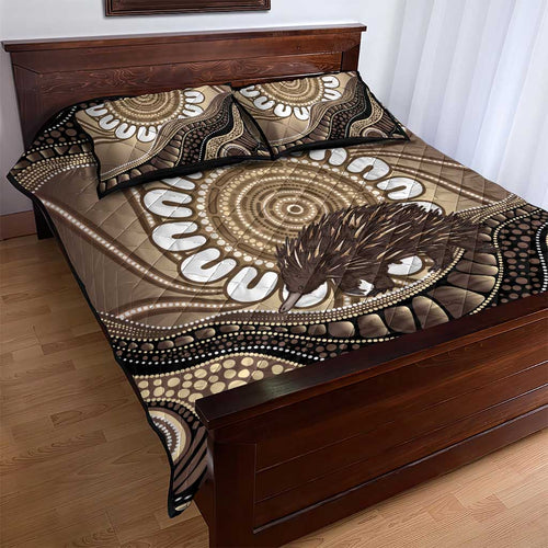 Indigenous Echidna Australia Quilt Bed Set Australian Aboriginal Art Proud