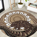 Indigenous Echidna Australia Round Carpet Australian Aboriginal Art Proud