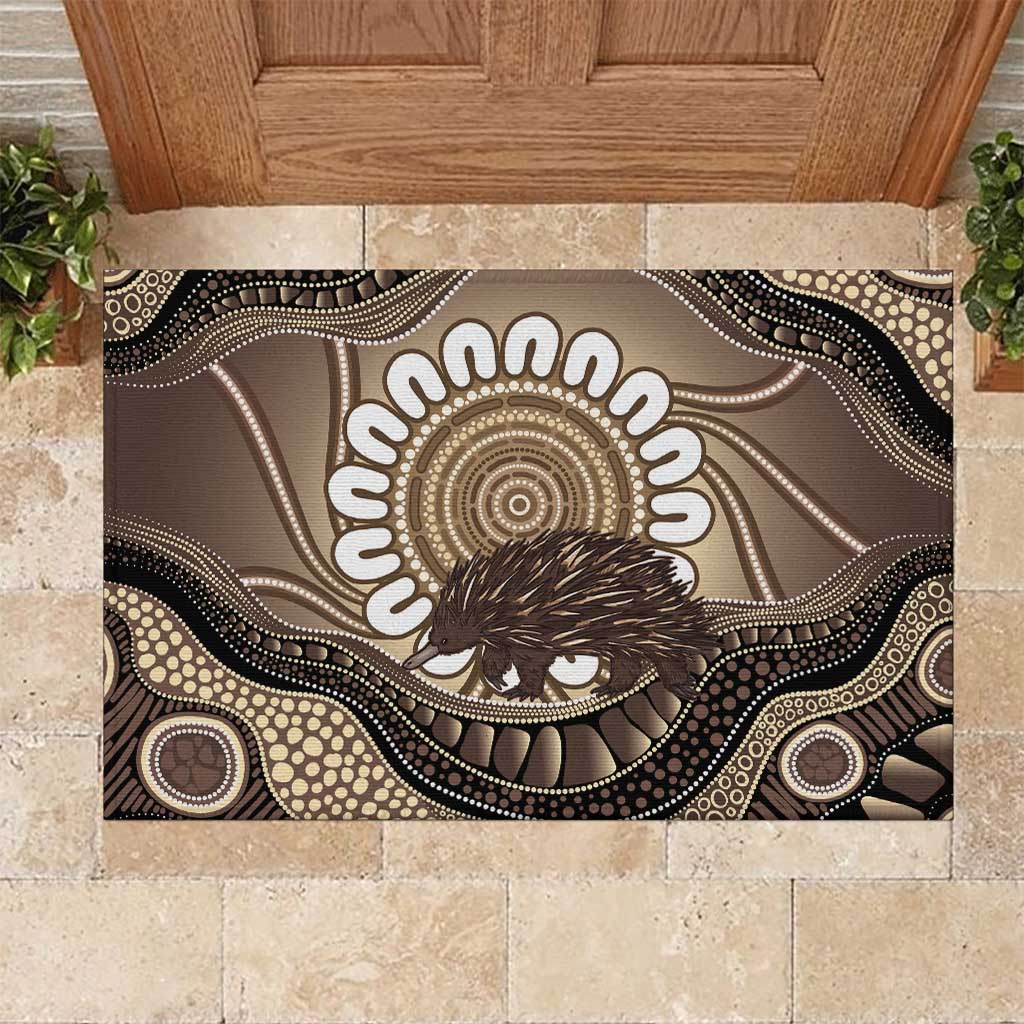 Indigenous Echidna Australia Rubber Doormat Australian Aboriginal Art Proud