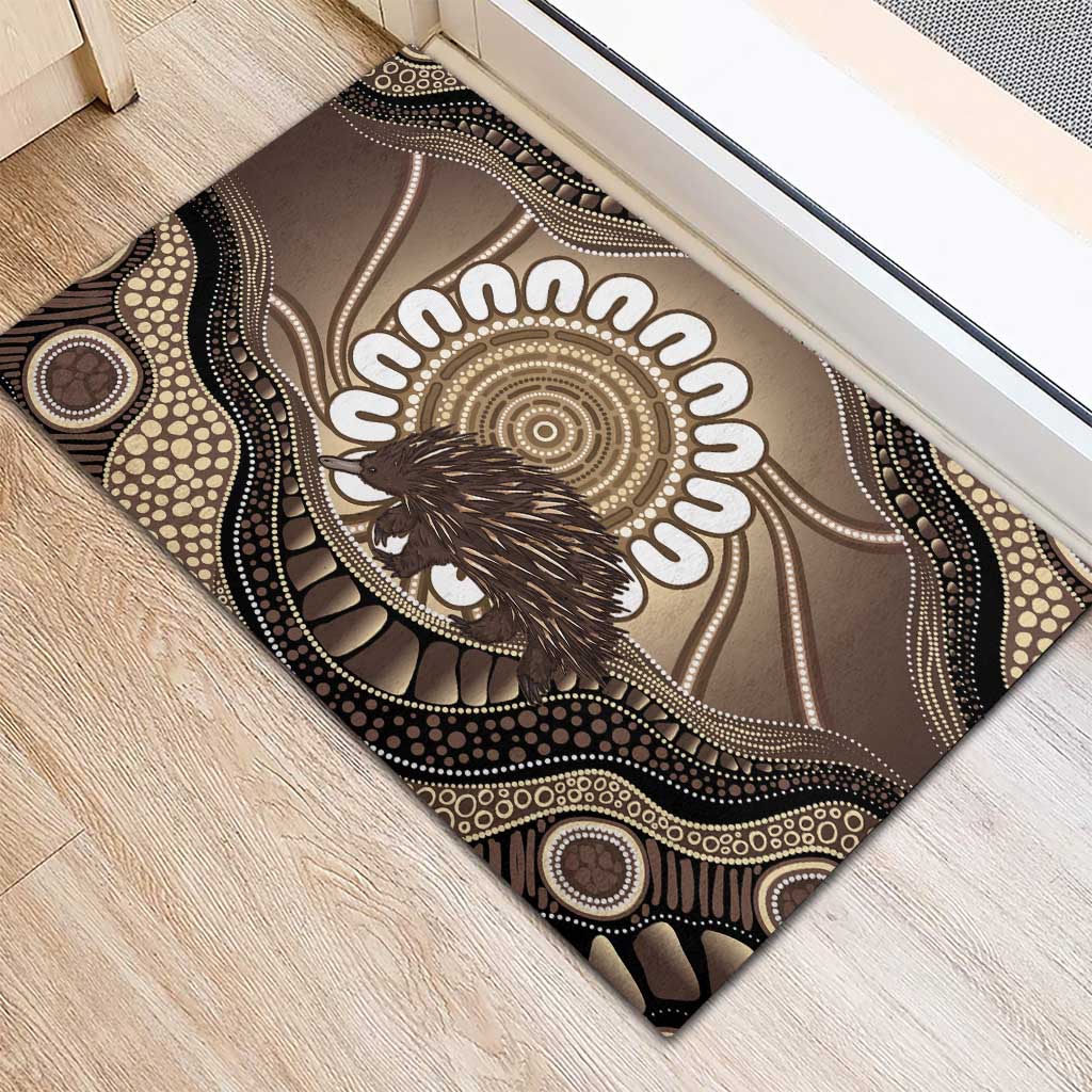 Indigenous Echidna Australia Rubber Doormat Australian Aboriginal Art Proud