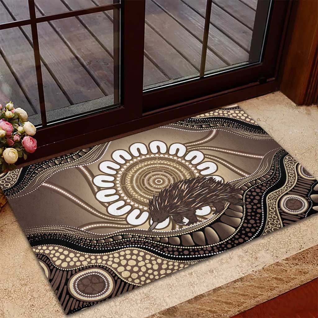Indigenous Echidna Australia Rubber Doormat Australian Aboriginal Art Proud