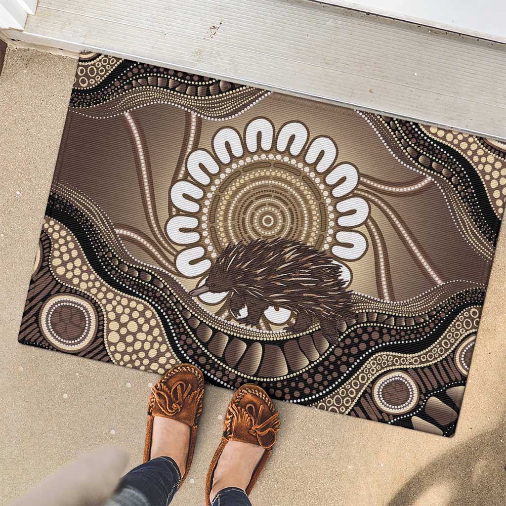 Indigenous Echidna Australia Rubber Doormat Australian Aboriginal Art Proud