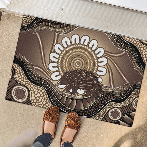 Indigenous Echidna Australia Rubber Doormat Australian Aboriginal Art Proud