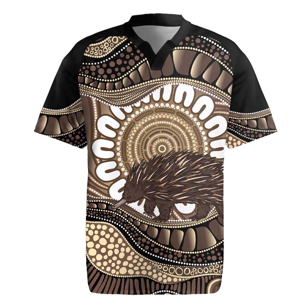 Indigenous Echidna Australia Rugby Jersey Australian Aboriginal Art Proud