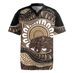 Indigenous Echidna Australia Rugby Jersey Australian Aboriginal Art Proud