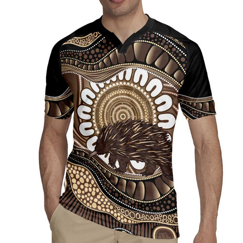 Indigenous Echidna Australia Rugby Jersey Australian Aboriginal Art Proud