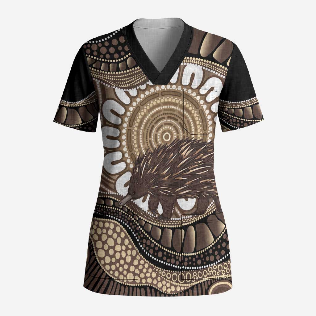 Indigenous Echidna Australia Scrub Top Australian Aboriginal Art Proud
