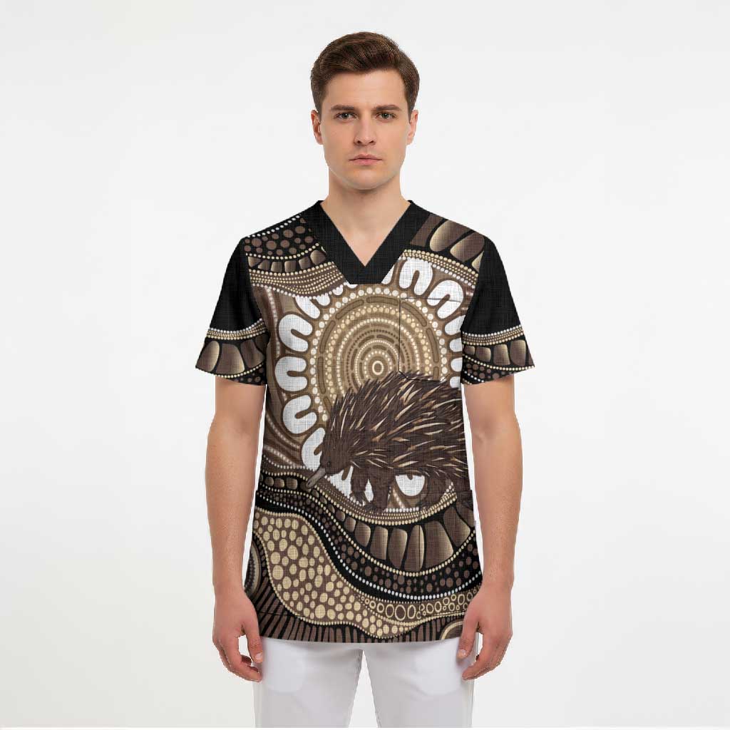 Indigenous Echidna Australia Scrub Top Australian Aboriginal Art Proud