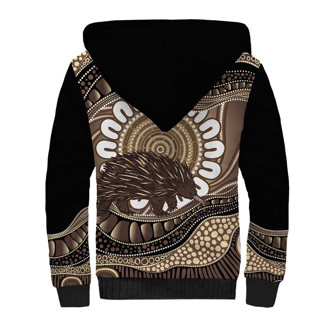 Indigenous Echidna Australia Sherpa Hoodie Australian Aboriginal Art Proud