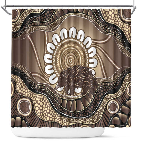 Indigenous Echidna Australia Shower Curtain Australian Aboriginal Art Proud