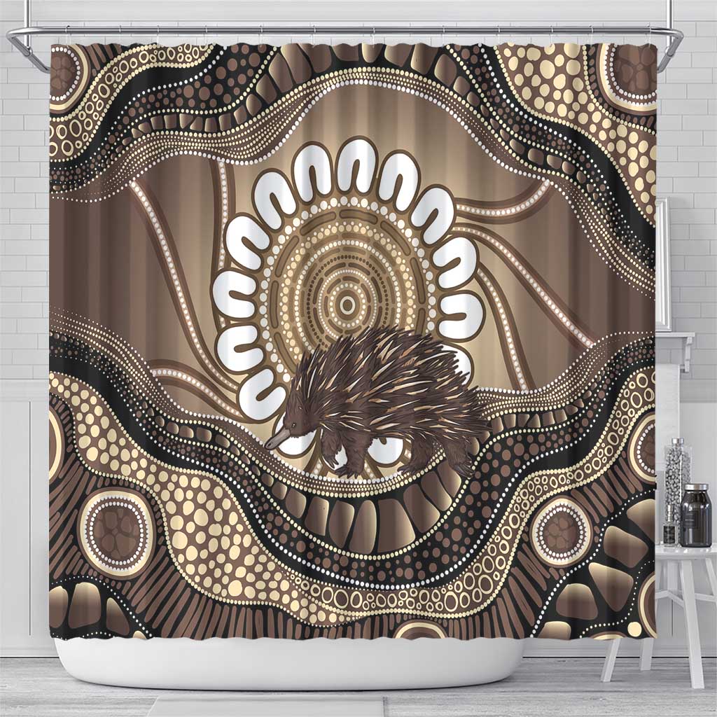 Indigenous Echidna Australia Shower Curtain Australian Aboriginal Art Proud