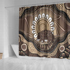 Indigenous Echidna Australia Shower Curtain Australian Aboriginal Art Proud