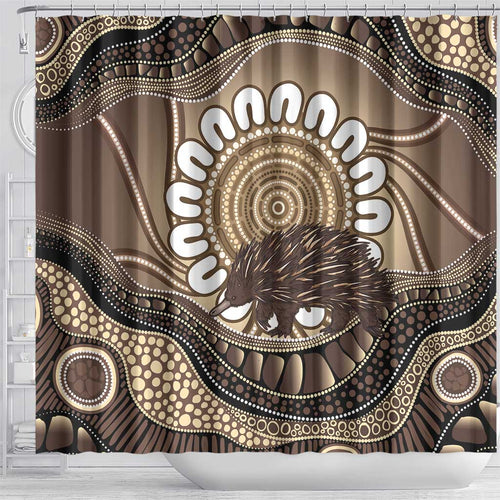 Indigenous Echidna Australia Shower Curtain Australian Aboriginal Art Proud