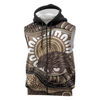 Indigenous Echidna Australia Sleeveless Zip Hoodie Australian Aboriginal Art Proud