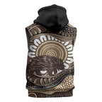 Indigenous Echidna Australia Sleeveless Zip Hoodie Australian Aboriginal Art Proud