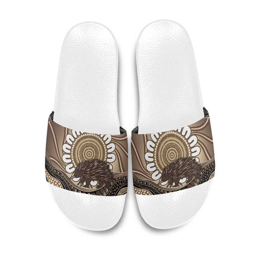 Indigenous Echidna Australia Slide Sandals Australian Aboriginal Art Proud