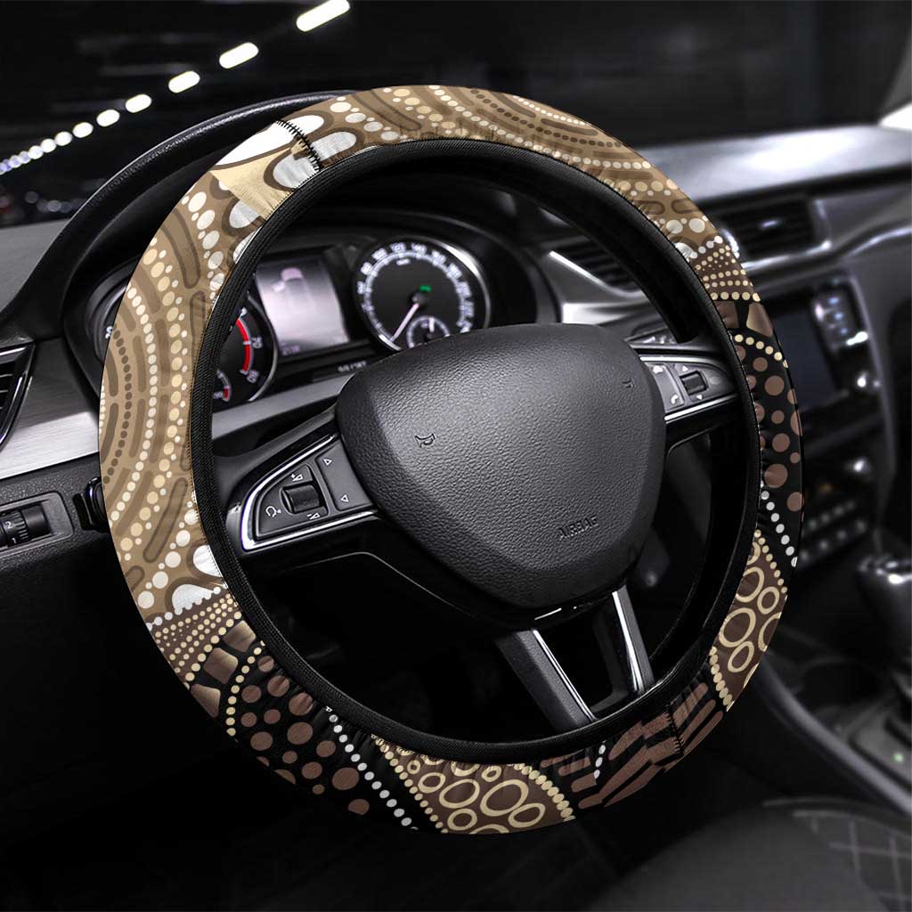 Indigenous Echidna Australia Steering Wheel Cover Australian Aboriginal Art Proud