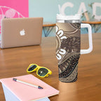 Indigenous Echidna Australia Tumbler With Handle Australian Aboriginal Art Proud
