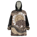 Indigenous Echidna Australia Wearable Blanket Hoodie Australian Aboriginal Art Proud