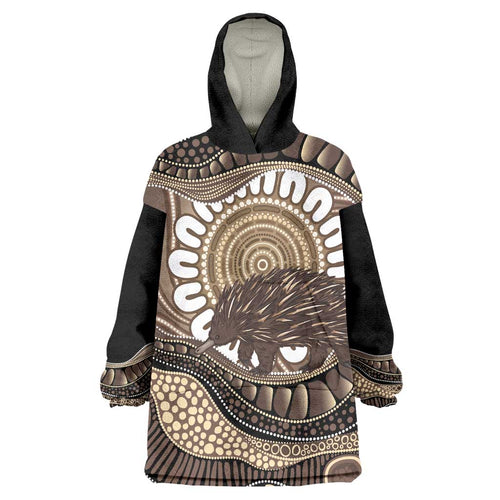 Indigenous Echidna Australia Wearable Blanket Hoodie Australian Aboriginal Art Proud