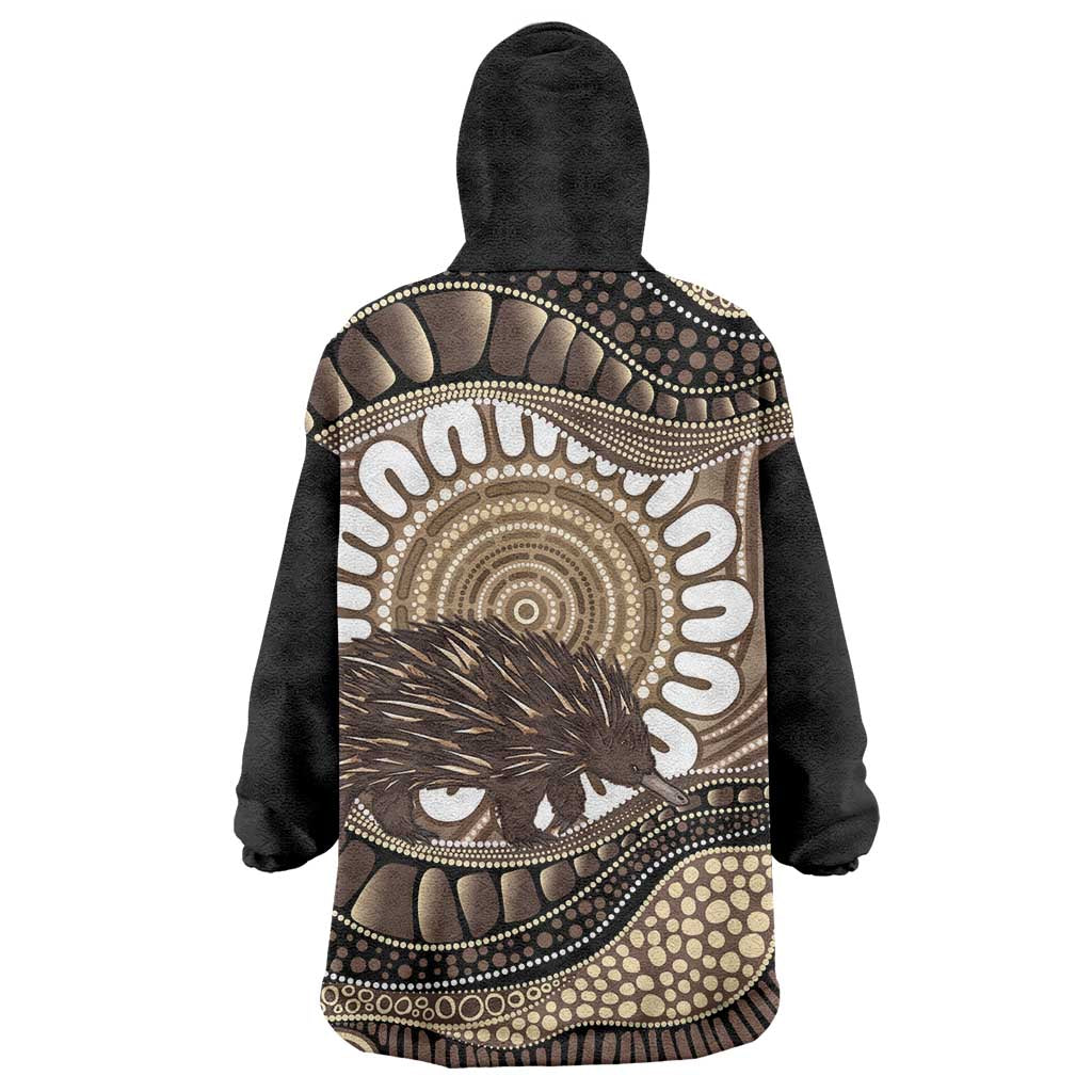 Indigenous Echidna Australia Wearable Blanket Hoodie Australian Aboriginal Art Proud