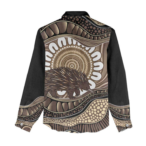 Indigenous Echidna Australia Women Casual Shirt Australian Aboriginal Art Proud