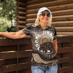 Indigenous Echidna Australia Women Polo Shirt Australian Aboriginal Art Proud