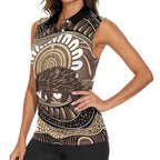 Indigenous Echidna Australia Women Sleeveless Polo Shirt Australian Aboriginal Art Proud