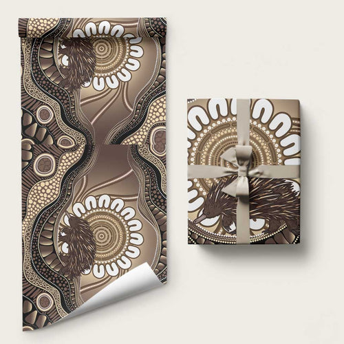 Indigenous Echidna Australia Wrapping Paper Australian Aboriginal Art Proud