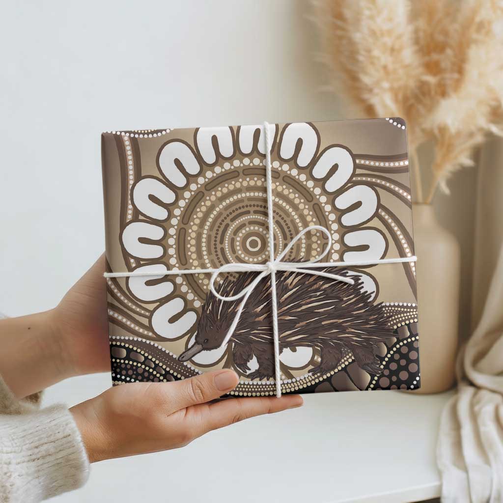 Indigenous Echidna Australia Wrapping Paper Australian Aboriginal Art Proud