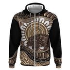 Indigenous Echidna Australia Zip Hoodie Australian Aboriginal Art Proud