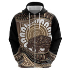 Indigenous Echidna Australia Zip Hoodie Australian Aboriginal Art Proud