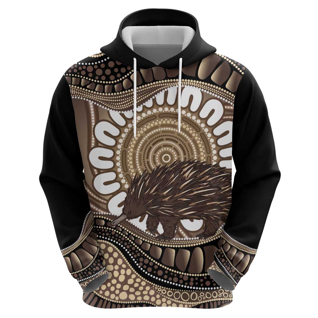 Indigenous Echidna Australia Zip Hoodie Australian Aboriginal Art Proud