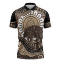 Indigenous Echidna Australia Zipper Polo Shirt Australian Aboriginal Art Proud