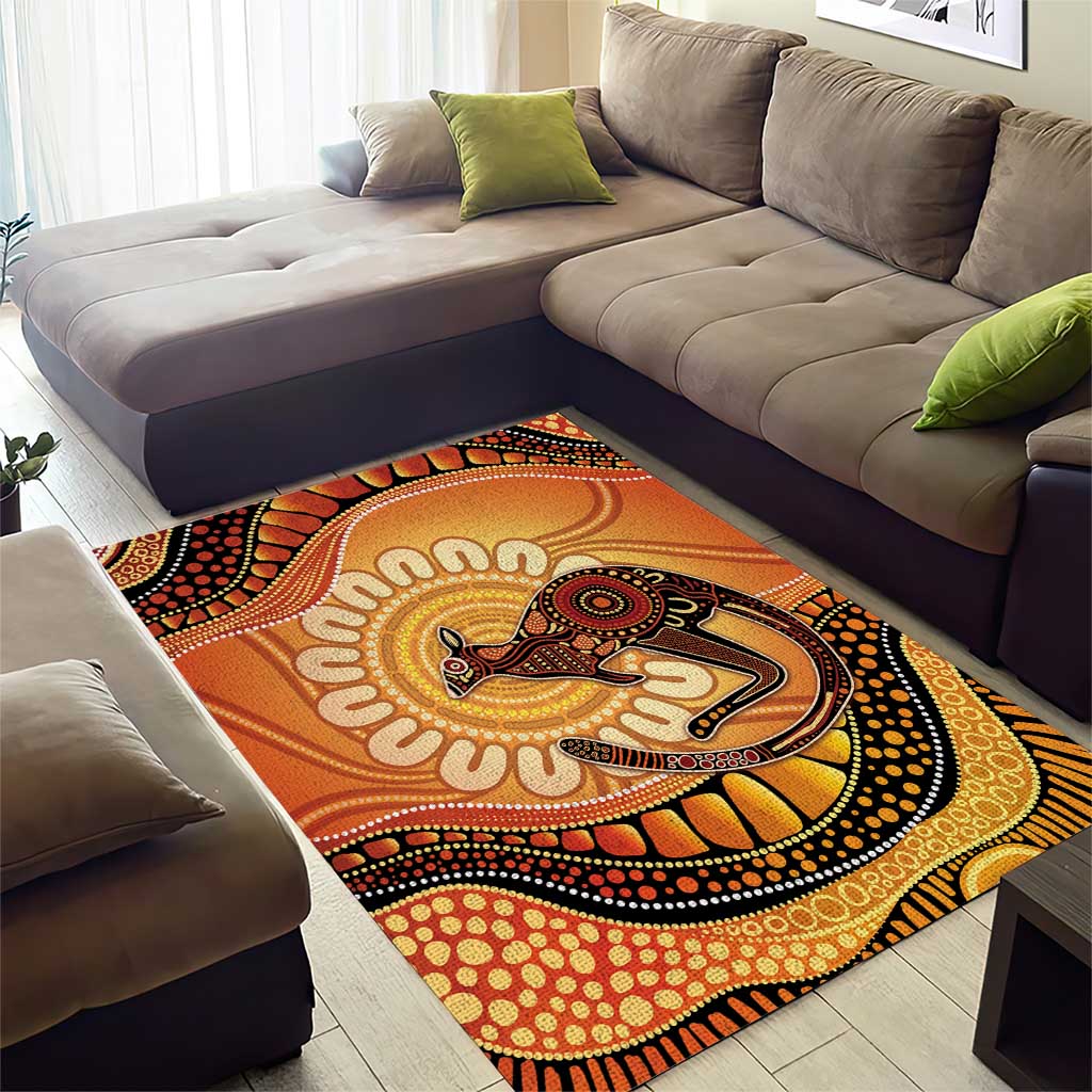 Indigenous Kangaroo Australia Area Rug Australian Aboriginal Art Proud