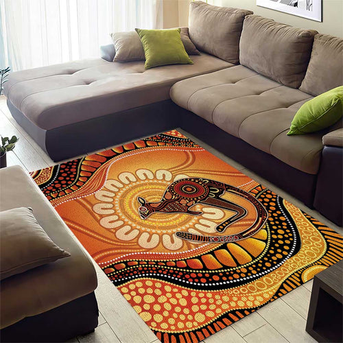 Indigenous Kangaroo Australia Area Rug Australian Aboriginal Art Proud