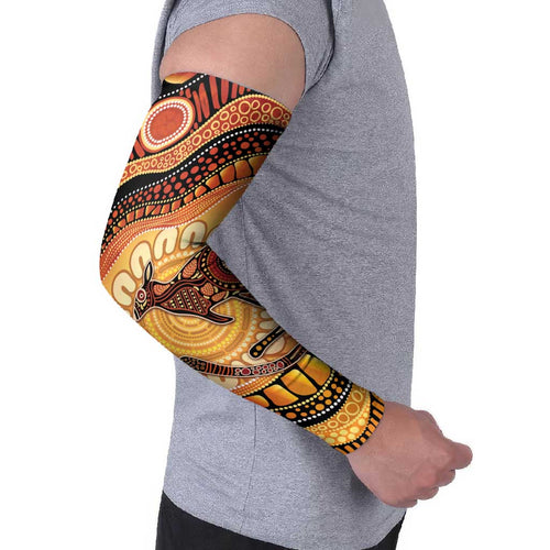 Indigenous Kangaroo Australia Arm Sleeves Australian Aboriginal Art Proud