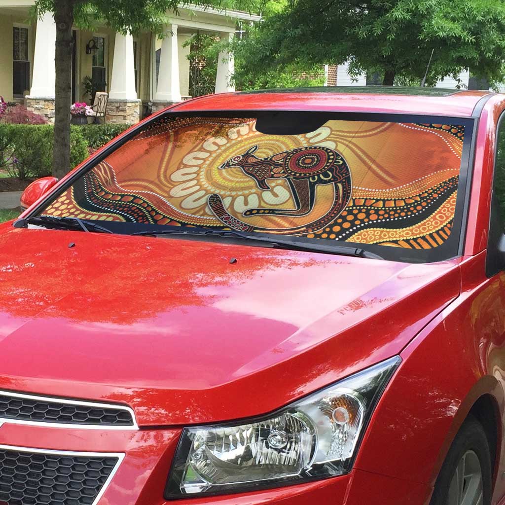 Indigenous Kangaroo Australia Auto Sun Shade Australian Aboriginal Art Proud