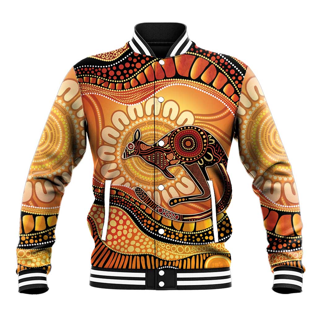 Indigenous Kangaroo Australia Baseball Jacket Australian Aboriginal Art Proud