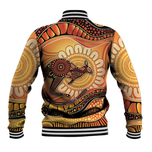Indigenous Kangaroo Australia Baseball Jacket Australian Aboriginal Art Proud