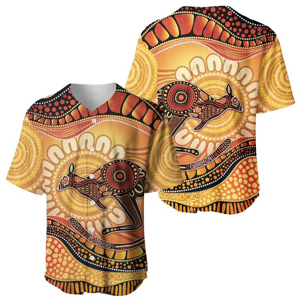 Indigenous Kangaroo Australia Baseball Jersey Australian Aboriginal Art Proud